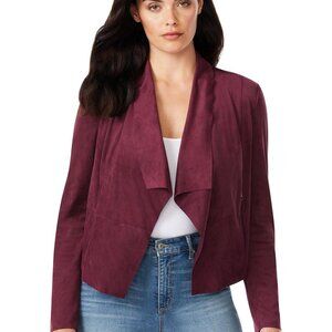 (NWT) Sofia Vergara - burgundy faux suede fall moto jacket (medium)